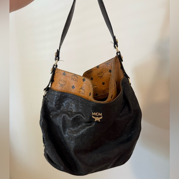 MCM Black and Brown Leather Hobo Bag - Picture 6 of 9